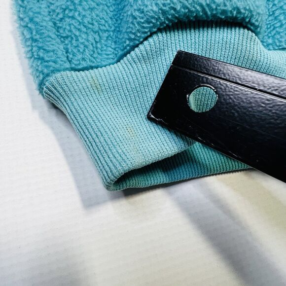 Vintage 1990s Patagonia Fleece Full Zip Jacket 1980s Teal Made In USA Kids 10 - Picture 16 of 16